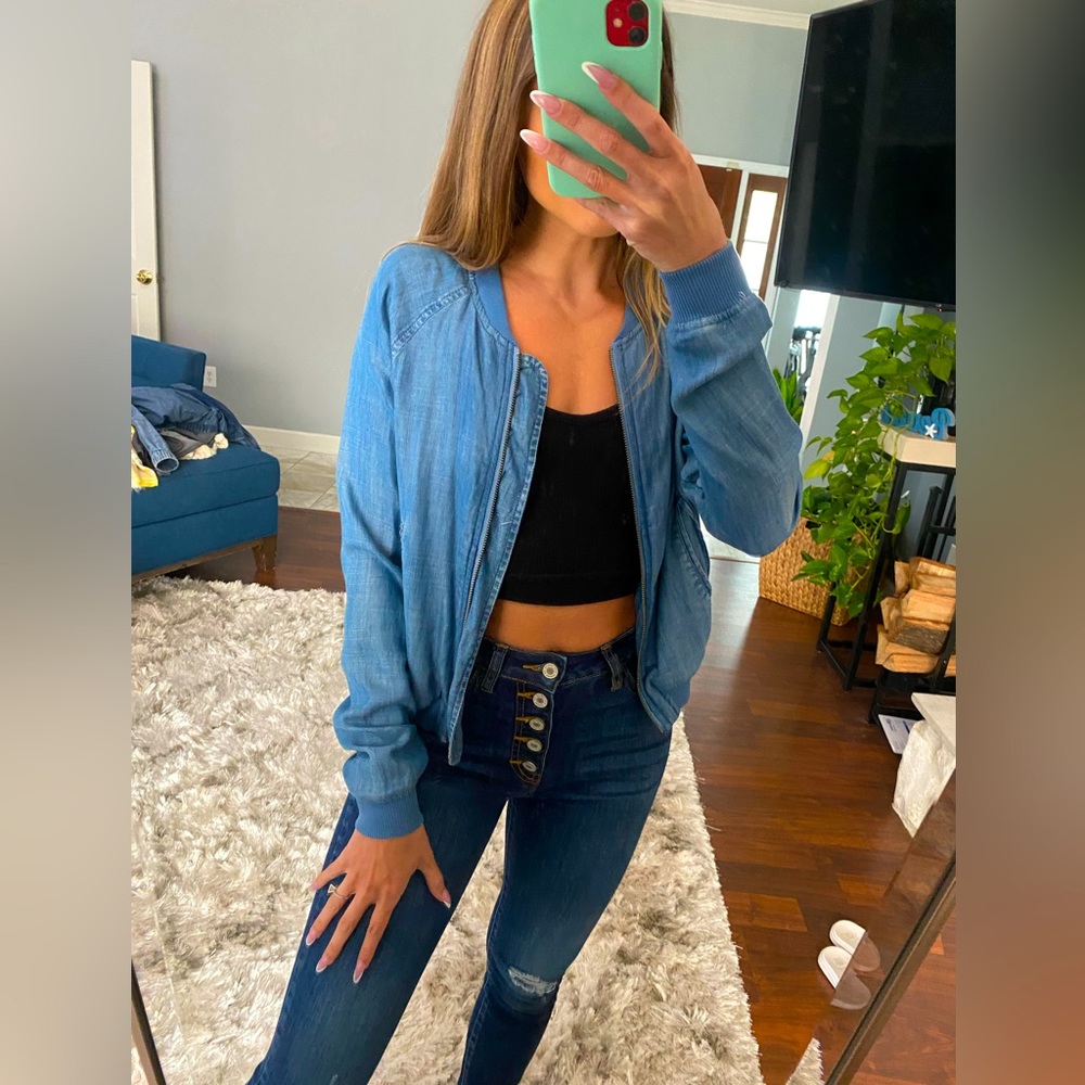 AE blue shacket